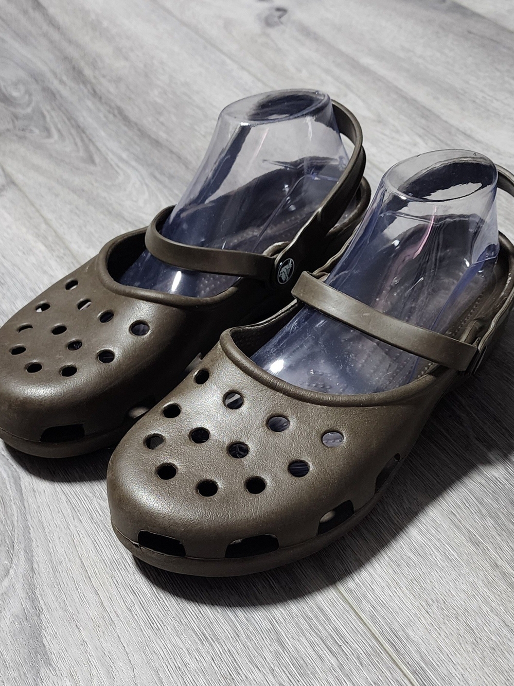 Crocs Karin Brown Mary Jane Clogs Womens Size 11